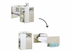 Cama Combinada de Madera Convertible 120x60 90x190^