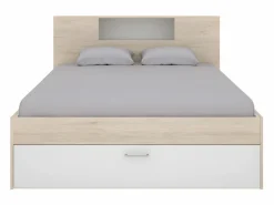 Cama compartimentos 140 x 190 cm color blanco y natural LEANDRE^Vente-unique New