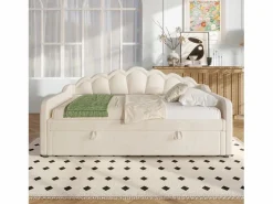 Merax Cama Diván|Cama con almacenaje - 90 x 200 cm - sofá cama con LED - sin colchón - terciopelo + MDF -