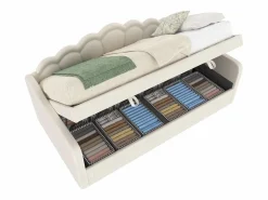 Merax Cama Diván|Cama con almacenaje - 90 x 200 cm - sofá cama con LED - sin colchón - terciopelo + MDF -