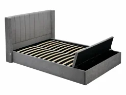 Cama con almacenamiento de 180 x 200 cm con banco en tela color + colchón - DOUINO^Vente-unique New