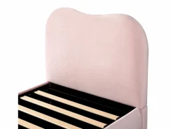 ModernLuxe Cama con almacenamiento infantil 90x200 cm - con cabecero acolchado - Revestimiento de terciopelo - (colchón no incluido) Rosa Sale