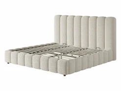 ModernLuxe Cama Terciopelo|Cama con almacenamiento tapizada 180x200cm - con somier de láminas - Tela rizada - ​ (sin colchón)