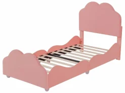 Cama con cabecero en forma de nube 90 x 200 cm - terciopelo - para niños - color^Merax Online
