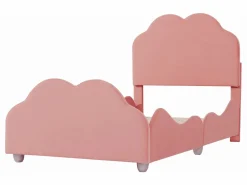 Cama con cabecero en forma de nube 90 x 200 cm - terciopelo - para niños - color^Merax Online