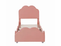 Cama con cabecero en forma de nube 90 x 200 cm - terciopelo - para niños - color^Merax Online