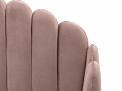 Vente-unique Cama Terciopelo|Cama con cabecero ondulado 140 x 190 cm Terciopelo rosa charme vintage SAGALI