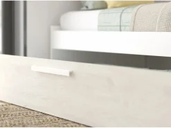 Vente-unique Cama con cajón nido 2 x 90 x 200 con armario blanco y natural - LUMOKA Color natural claro / Blanco Sale