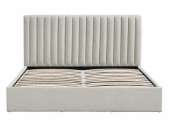 Vente-unique Cama Con Canapé|Cama Con Almacenaje|Cama con cajón queen size 160 x 200 cm de tela - SARANELI