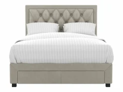 Vente-unique Cama Terciopelo|Cama con cajones en terciopelo 160 x 200 cm + colchón LEOPOLD