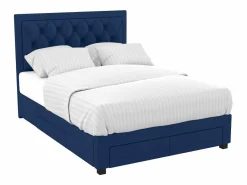 Cama con cajones LEOPOLD - Terciopelo azul - 160 x 200 cm^Vente-unique Best