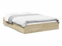 vidaxl Cama Con Almacenaje|Cama Adulto|Cama con cajones madera ingeniería roble Sonoma 150x200 cm