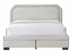 Vente-unique Cama con cajones tamaño queen 160 x 200 cm de tela color - INASTO Beige Outlet