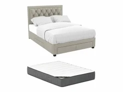 Vente-unique Cama Terciopelo|Cama con cajones tela de terciopelo 180 x 200 cm + colchón LEOPOLD