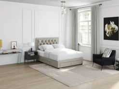 Vente-unique Cama Terciopelo|Cama con cajones tela de terciopelo 180 x 200 cm + colchón LEOPOLD