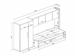 Cama con cama nido 2 x 90 x 200 con armario rosa y blanco - LUMOKA^Vente-unique Hot