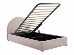 Vente-unique Cama con canapé 90 x 190 cm de terciopelo de pana color + colchón - LIRIMO Rosa Online