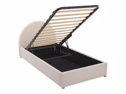 Vente-unique Cama Infantil|Cama con canapé de 90 x 190 cm en tejido bouclé color + colchón - LIRIMO