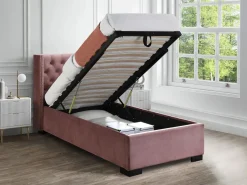 Vente-unique Cama Con Canapé|Cama Infantil|Cama con canapé de 90 x 200 cm con cabecero tapizado en terciopelo - MASSIMO