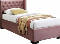 Vente-unique Cama Con Canapé|Cama Infantil|Cama con canapé de 90 x 200 cm con cabecero tapizado en terciopelo - MASSIMO