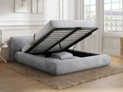 Cama con canapé king size 180 x 200 cm de tela color - MIRSIO^Vente-unique Online