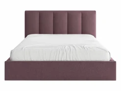 Cama con canapé queen size 160 x 200 cm cabecero con costuras verticales tela burdeos - KILACLO^Vente-unique Sale