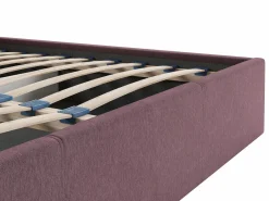 Cama con canapé queen size 160 x 200 cm cabecero con costuras verticales tela burdeos - KILACLO^Vente-unique Sale
