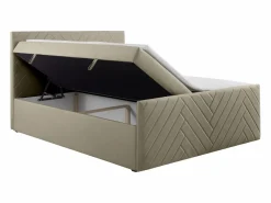 Ysmée Cama con canapés abatibles - 160 x 200 - Terciopelo - - MAKANA Topo Sale