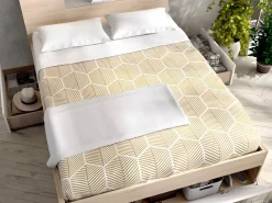 Vente-unique Cama con compartimentos 140 x 190 cm color natural y blanco + somier - LEANDRE Color natural claro / Blanco Sale