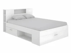 Cama con compartimentos 140 x 190 cm color + somier + colchón - LEANDRE^Vente-unique Outlet