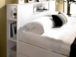 Cama con compartimentos 140 x 190 cm color + somier + colchón - LEANDRE^Vente-unique Outlet