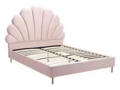 Vente-unique Cama con forma de concha de 140 x 190 cm en terciopelo + colchón - LIVAYA Rosa New
