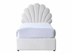 Vente-unique Cama Terciopelo|Cama Con Almacenaje|Cama concha 90 x 190 cm con 2 cajones en terciopelo + colchón - MOANA