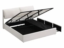 Merax Cama contenedor 180 x 200 cm para adulto con 3 cajones - tejido de terciopelo - somier incluido - Blanco Outlet