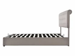 Cama contenedor con caja de almacenamiento - 160 x 200 cm - tela de lino - somier de láminas - color natural^Merax Sale