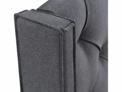 Merax Cama Con Canapé|Cama Con Almacenaje|Cama contenedor 140x200 cm acolchada de algodón, somier incluido, oscuro