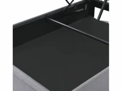 Merax Cama Con Canapé|Cama Con Almacenaje|Cama contenedor 140x200 cm acolchada de algodón, somier incluido, oscuro