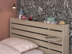 Vente-unique Cama de 90 x 200 cm con canapé color natural + somier - TENALIA Color natural claro Clearance
