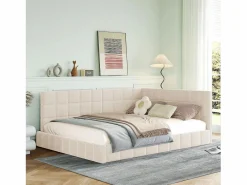 Hauss Spole Cama Diván|Cama de adulto 140x200 cm tipo sofá cama con 2 grandes reposabrazos, somier incluido, tapizada en terciopelo , sin colchón