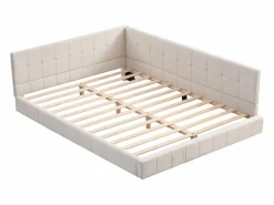 Hauss Spole Cama Diván|Cama de adulto 140x200 cm tipo sofá cama con 2 grandes reposabrazos, somier incluido, tapizada en terciopelo , sin colchón