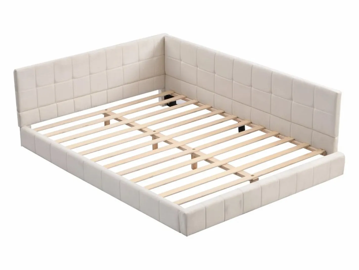 Hauss Spole Cama Diván|Cama de adulto 140x200 cm tipo sofá cama con 2 grandes reposabrazos, somier incluido, tapizada en terciopelo , sin colchón
