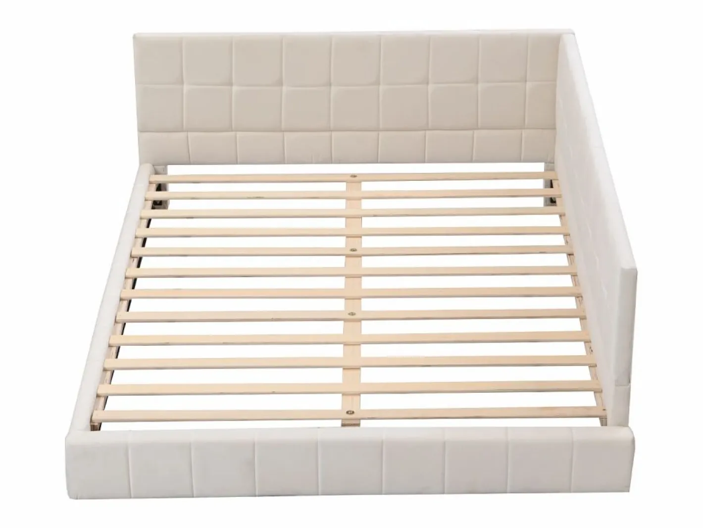 Hauss Spole Cama Diván|Cama de adulto 140x200 cm tipo sofá cama con 2 grandes reposabrazos, somier incluido, tapizada en terciopelo , sin colchón