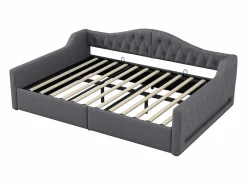Cama de día 140x200 cm en lino - Cama de adulto con canapé y LED^Hauss Spole Hot