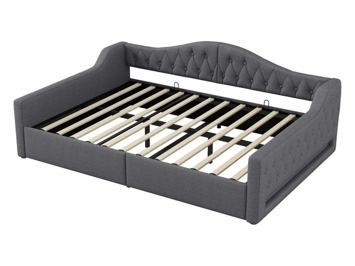 Cama de día 140x200 cm en lino - Cama de adulto con canapé y LED^Hauss Spole Hot