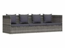 vidaxl Cama de jardín 200x60 cm ratán sintético Gris Hot