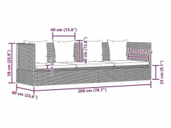 vidaxl Cama de jardín 200x60 cm ratán sintético Gris Hot