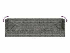 vidaxl Cama de jardín 200x60 cm ratán sintético Gris Hot
