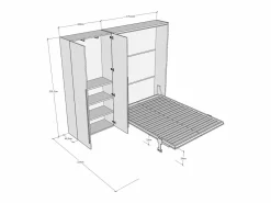 Cama doble escamoteable vertical Versia 160 con armario derecho 2 puertas^ITAMOBY Hot