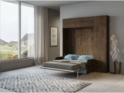 ITAMOBY Cama doble plegable Kentaro de 160 cm con sofá y muebles de nogal, azul claro Marru00f3n Outlet
