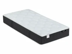 Ysmée Cama eléctrica de relax decorativa somier colchón de espuma viscoelástica 2x90x200 cm Tela Gris MENASINA Blanco